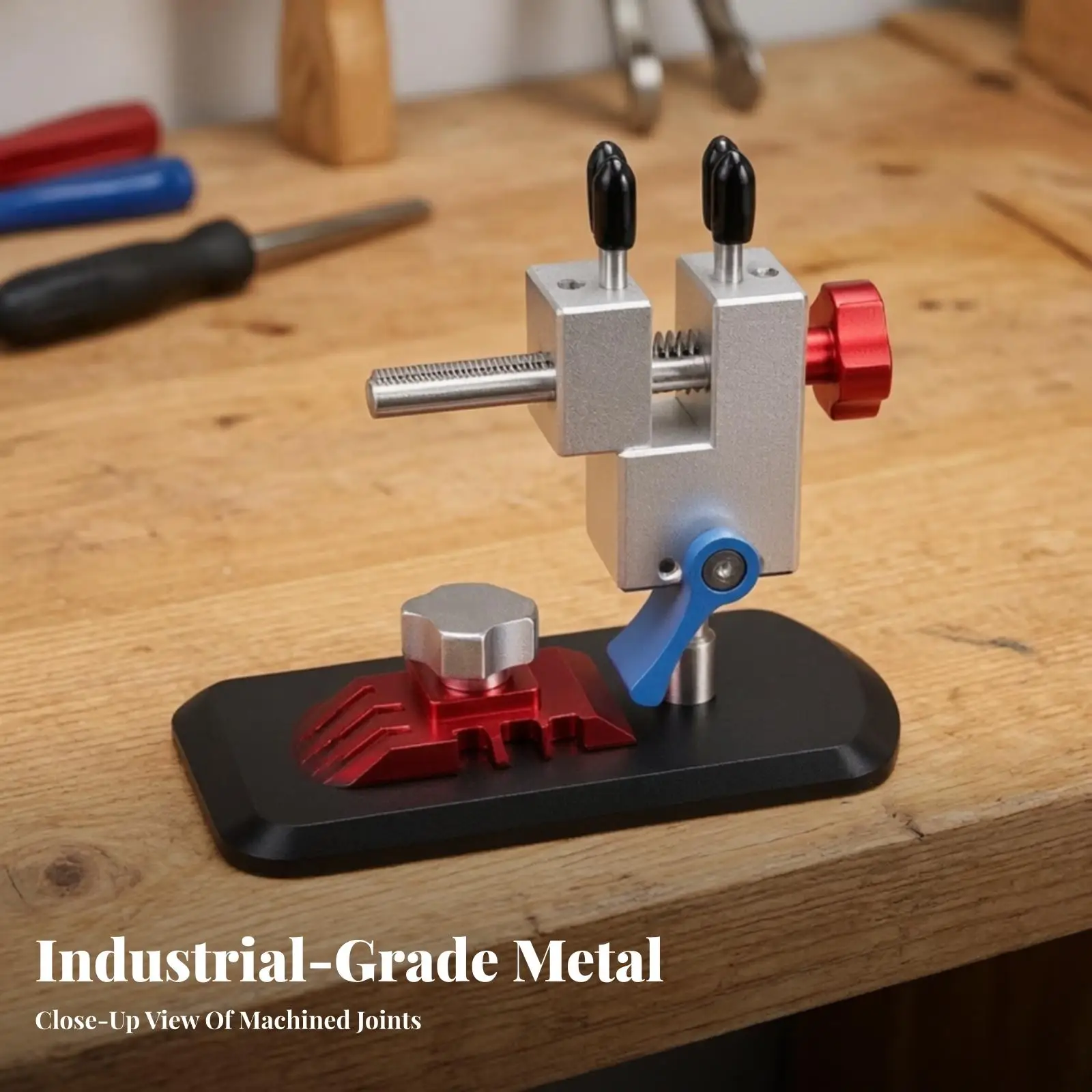 Compact All-Purpose Tool Holder | Stable Rectangular Base, Hands Positioning Support, Swivel Tool Holder, for Desktop