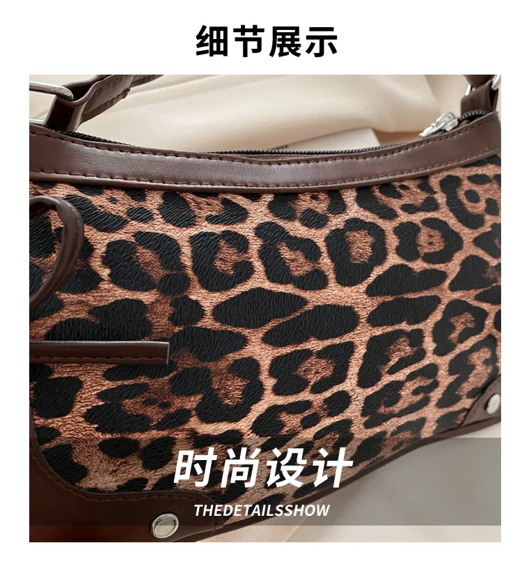Neue Achselhöhle Tasche Trendy Schulter Tasche für Frauen Süße Doppel Bogen Handtasche Damen Tasche Retro Mode Weibliche Leopard Print Schulter Tasche – Detail 3