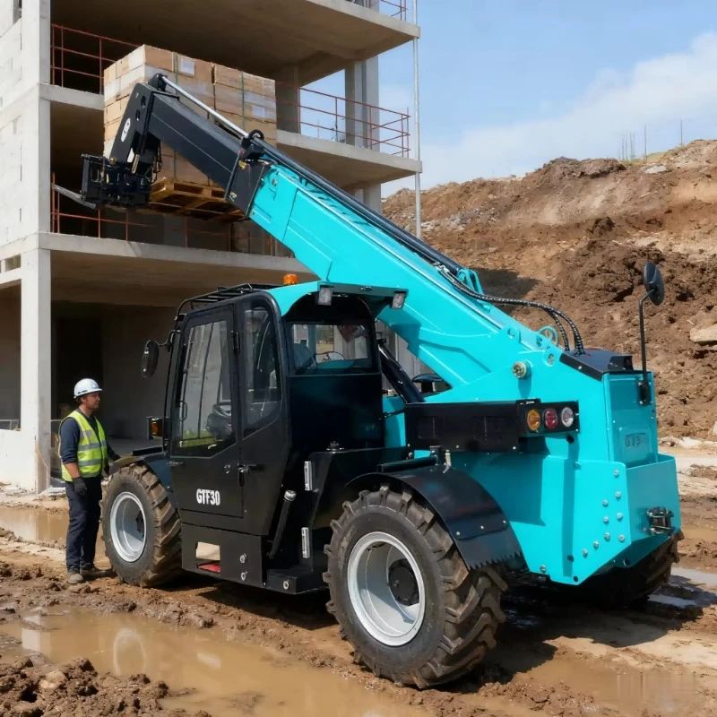 Chinese 4Ton 7M Telescopic Boom Diesel Telehandler Compact Mini Forklift With Bucket For Construction Farm Material Handling