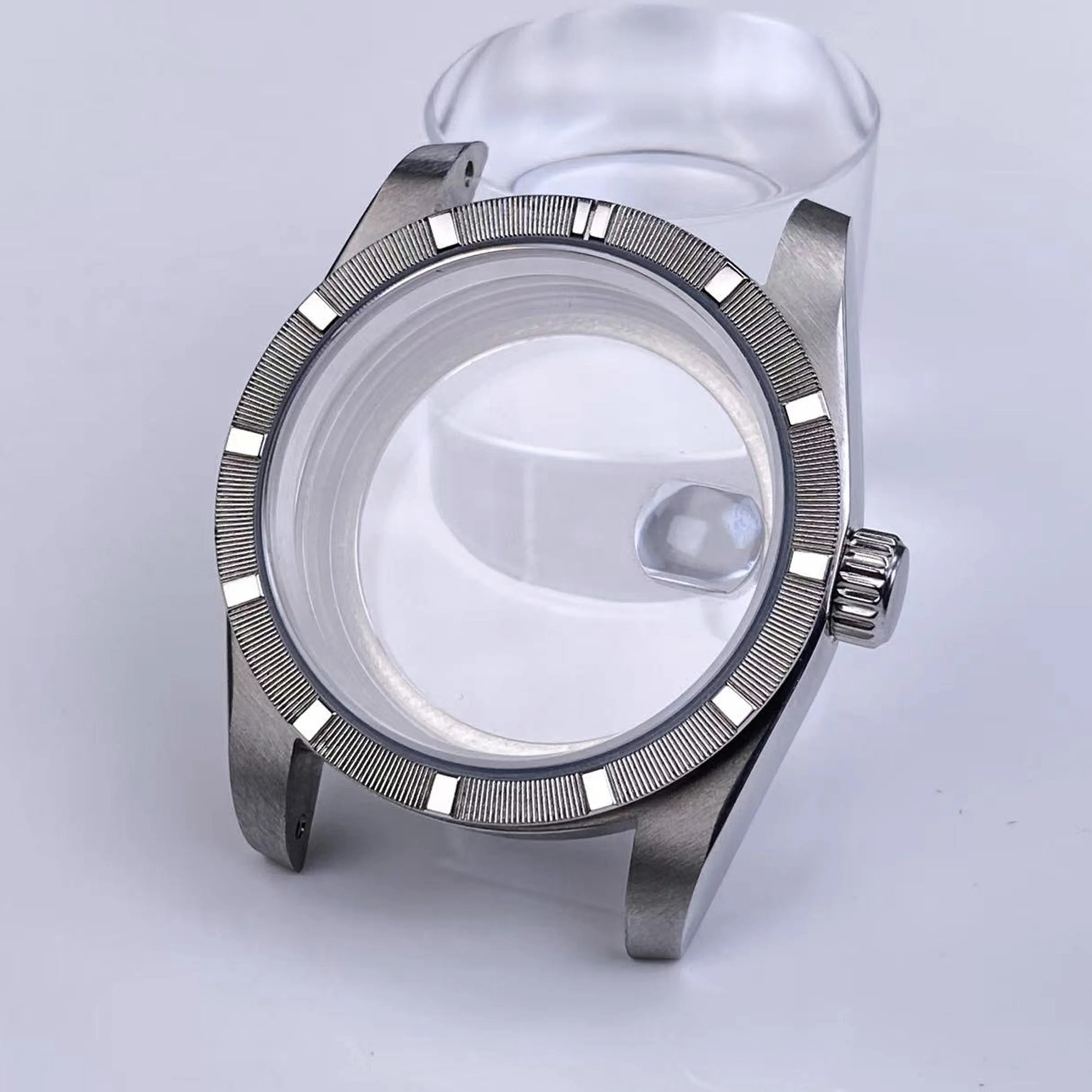 Custodia NH35 di alta qualità 36mm LUNETELLO ruotato del motore Custodia impermeabile in vetro zaffiro per parti di modifica AK Movimenti NH35/NH36