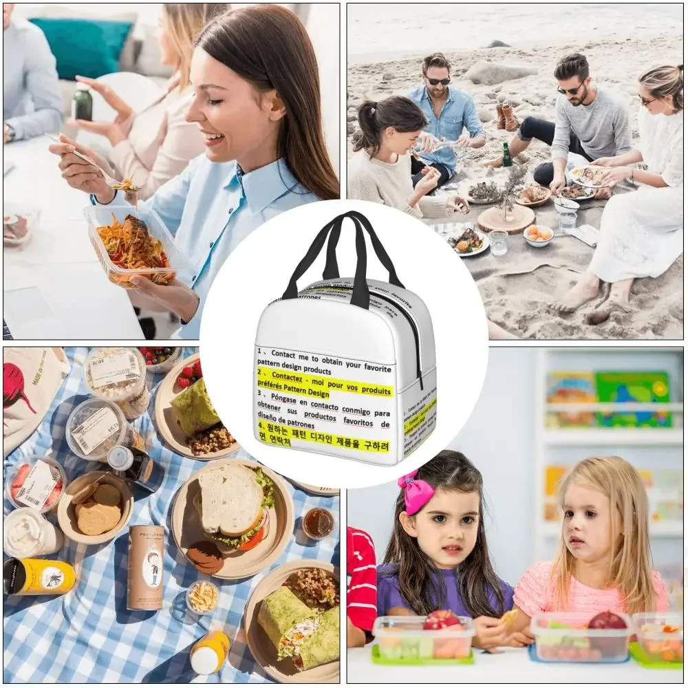 Customized Lunch Bags Insulated Bento Box Portable Lunch Tote Reusable Picnic Bags Cooler Thermal Bag for Woman Children Work
