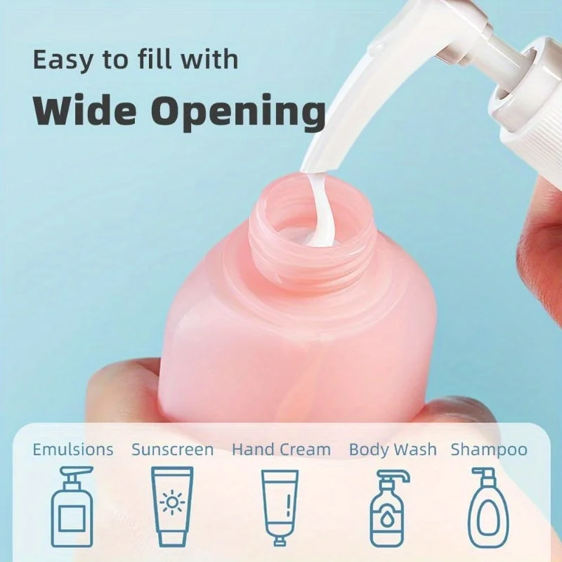 3-Piece Travel-Size Bottle Set for Toiletries Daily-Use Tube Squeeze Kit Portable Shampoo & Body Wash Flip-Top Travel Bottles