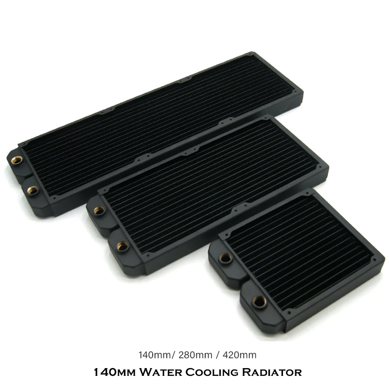 

27mm Thin Copper Radiator 140mm 280mm 420mm Liquid Cold Row For 14CM Fan PC Water Cooling system