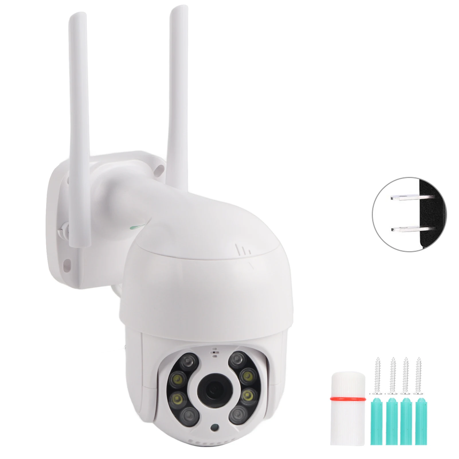 2in Waterproof PTZ Mini Dome Camera 1080P WiFi 8 Lights Security Surveillance Work with Icsee