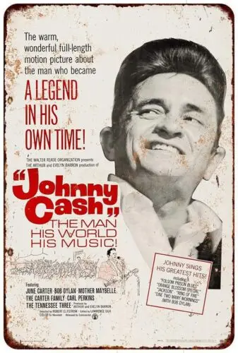 1969 Johnny Cash Movie Vintage Look reproduction metal sign 8 x 12