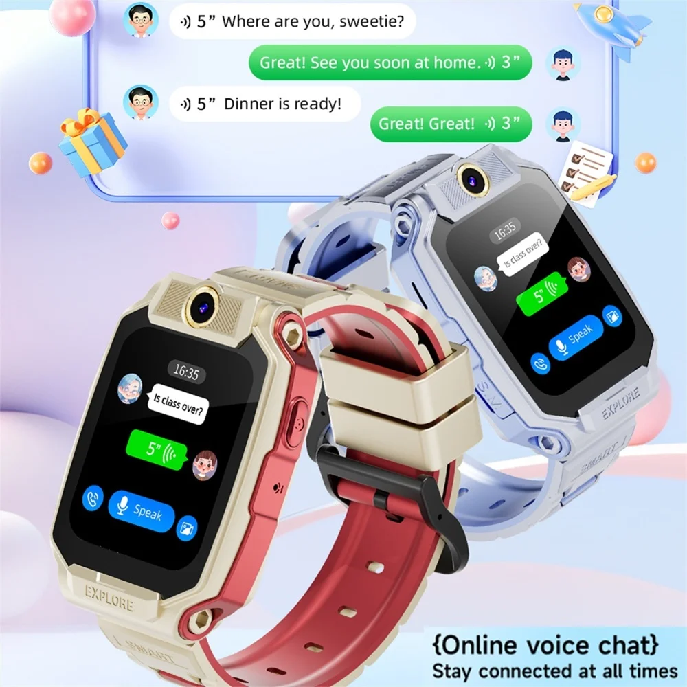 

Children's Smartwatch 4G Video Call Voice Chat GPS Positioning Waterproof Students Telephone Watch Smart Watches Calculator Gift