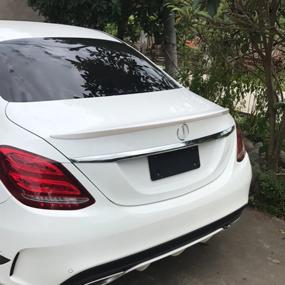 For Mercedes Benz C Class Sedan 4 Door W205 C180 C200 C260 C300 2015-2021 Ducktail Trunk Lid Car Spoiler Wings Exterior Styling