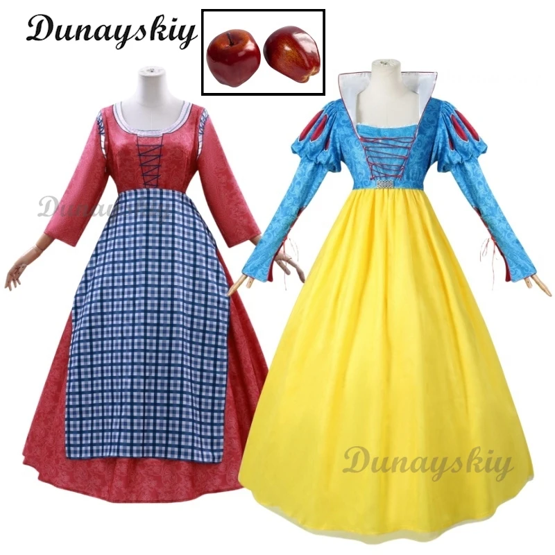 

New Movies Snow White cosplay Costume Adult and Child Sizes Fairy Tale Sweet Princess Dress Halloween Ball Woman Uniform