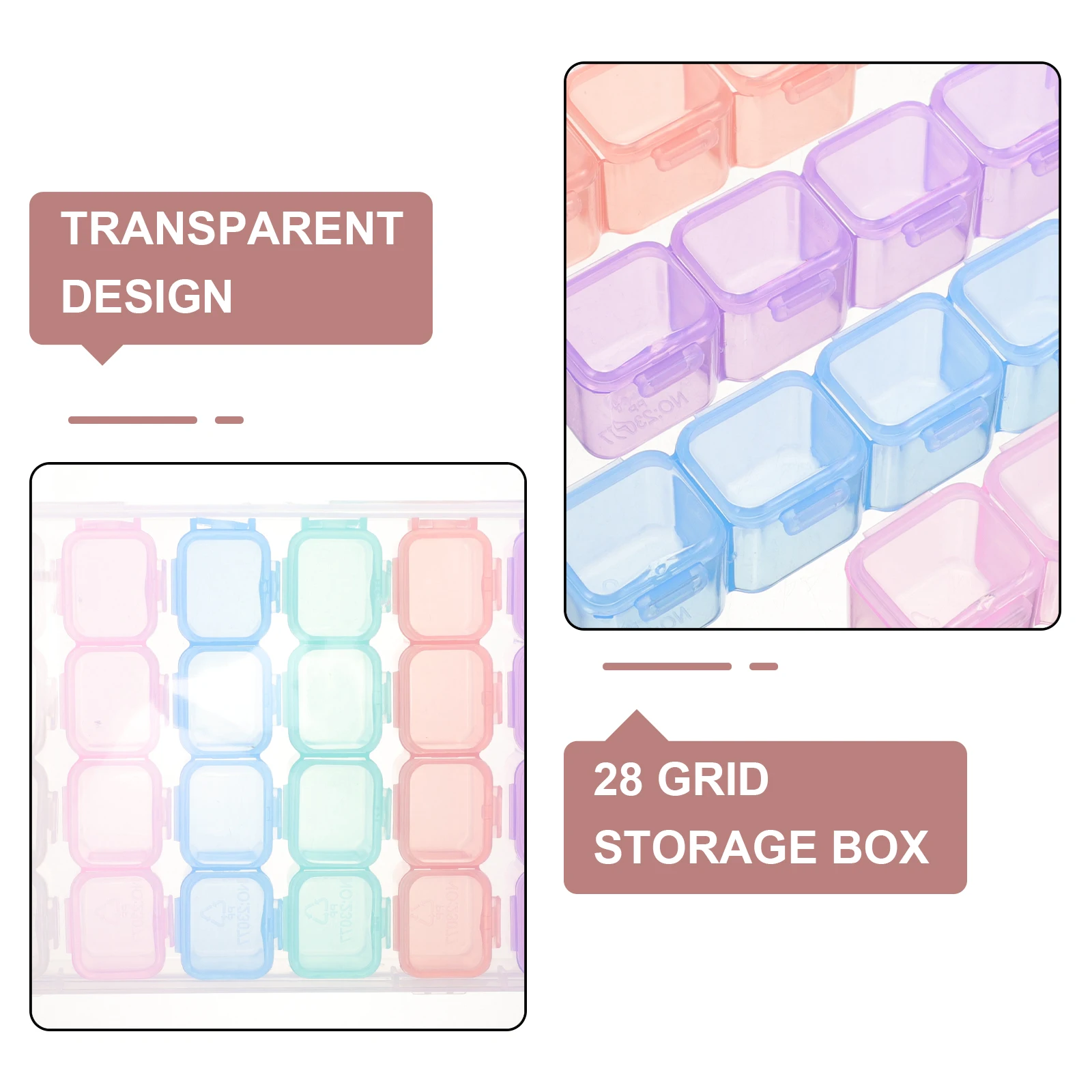 

Jewelry Box Earring Organizer Compartment Storage Holder for Women Girls Dustproof Plastic Travel Case Earrings Rings