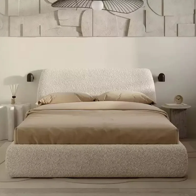 

Clearance Aesthetics Bed High Quality Cream Light Luxury Wedding Modern Bed Minimalist Aesthetics Princess Muebles Furniture
