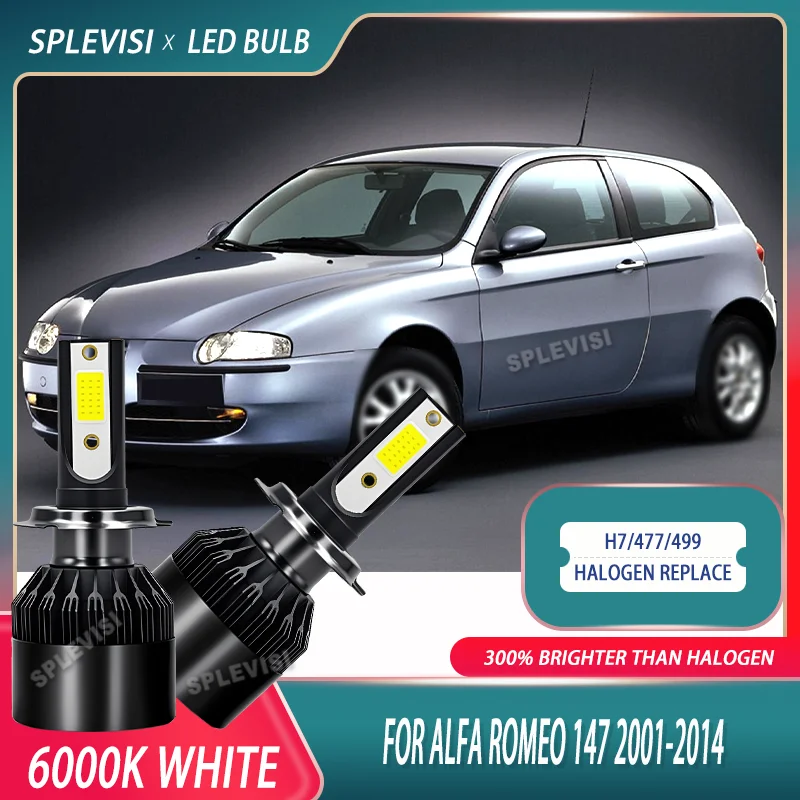 

H7/499/477 LED Upgrade Car Bulb High Low Headlight For Alfa Romeo 147 2001 2002 2003 2004 2005 2006 2007 2008 2009 2010-2014