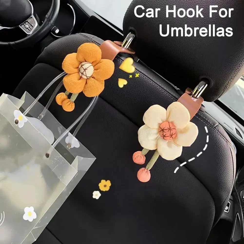 1 Pair Cartoon Car Seat Hooks Convenient And Space-saving Hidden Car Ornaments Organization Solution