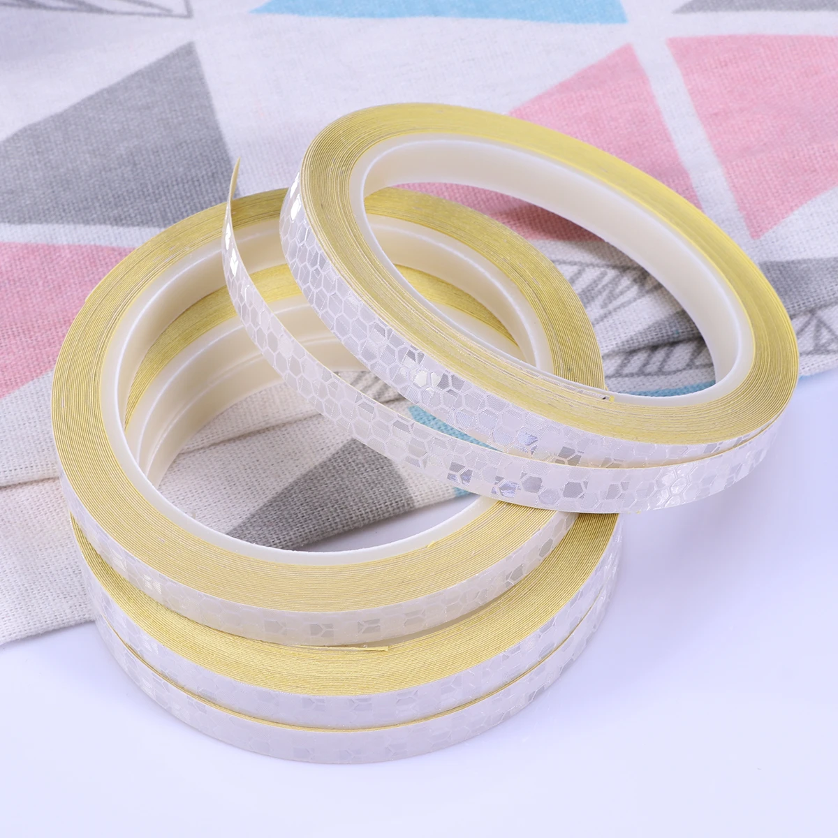 

4PC Wheel Reflective Stickers Safety Accessories Tape Rim Stickers for Cycling Car Cloth (Silver)