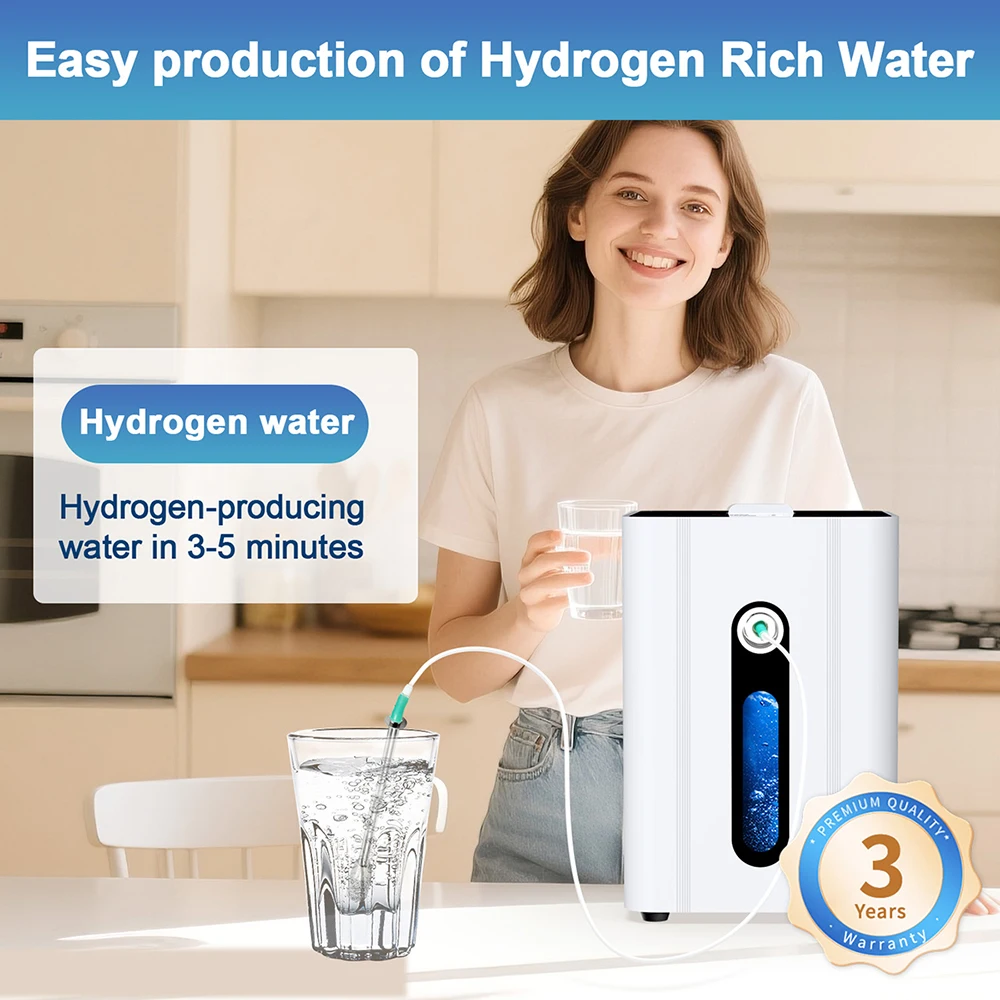 Suyzeko جهاز استنشاق الهيدروجين 150 مللي عالية النقاء النقي H2 آلة العلاج آلة استنشاق الهيدروجين الجزيئي المياه المؤين وتنقية