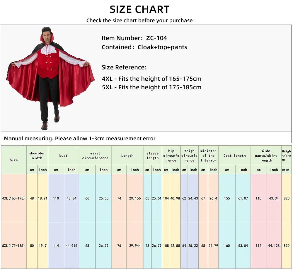 Costume Vampire Gentleman Homme – Ensemble avec Cape – photo 4