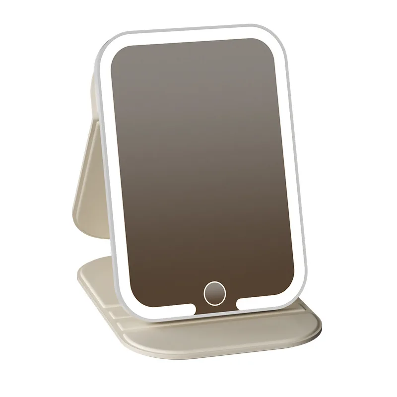 "Bedrukt patroon desktop cosmetische spiegel met flip cover opvouwbaar draagbaar voor thuiskantoor slaapzaal student reisgrootte opties"