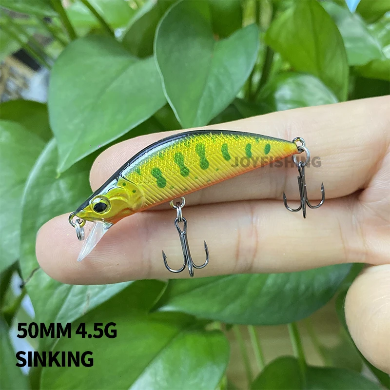 1Pcs 50mm Sinking Minnow Lure for Fishing Mini Minnow Wobblers Trout Carp Fishing Sinking Isca Pesca Hard Bait Minnow 9103