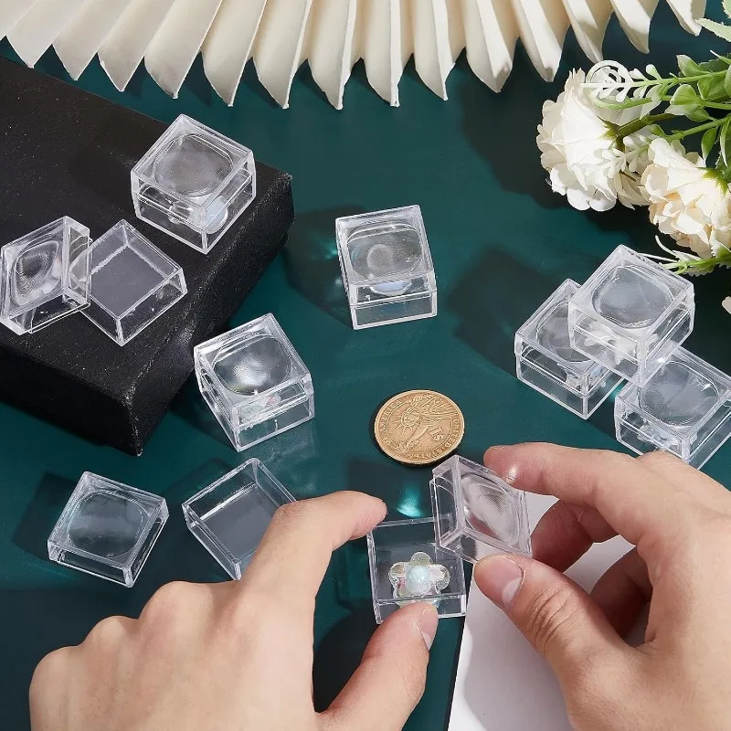 20pcs Transparent Plastic Diamond Jewelry Display Boxes