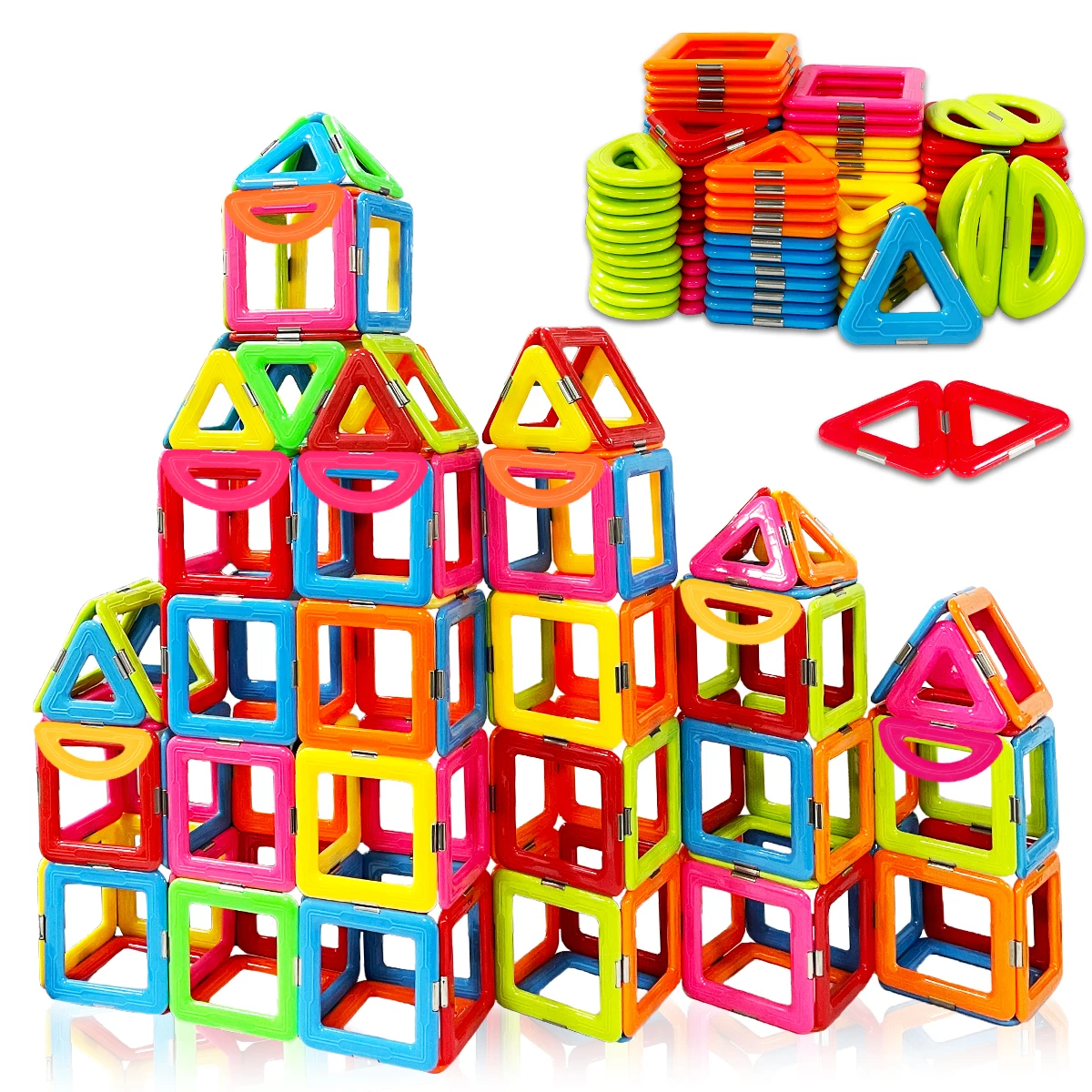 44/74/98 Uds. Bloques de construcción magnéticos 2D/3D DIY juguetes magnéticos para niños juego de construcción de diseñador regalos de cumpleaños para niños Juguetes