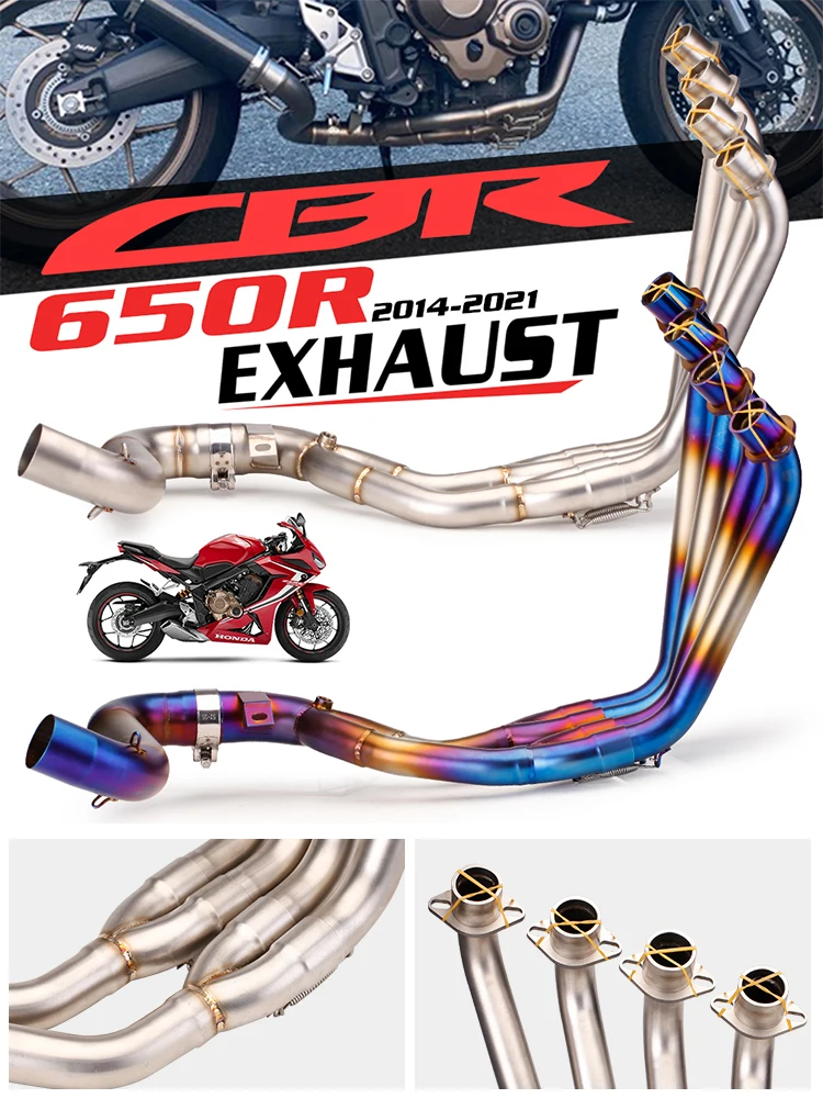 

CBR650F CBR650 CB650F Motorcycle Exhaust Slip-On Front Link Pipe Escape Moto Full System Moveable Connect For Honda CBR 650R 650