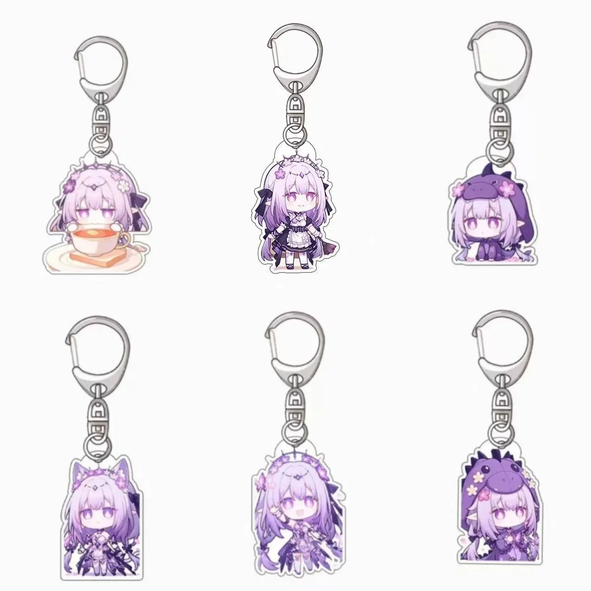 Firefly Anime Keychain Women Honkai Star Rail Acrylic Key Chain Man Key Ring Pendant Ornament Accessories Friend Gift