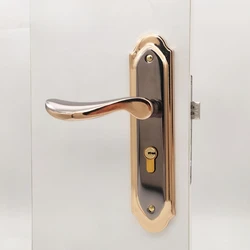 Titanium Black Gold Interior Door Locks Wooden Door Handle Locks Wooden Door Pressure Handle Locks Bedroom Door Handles