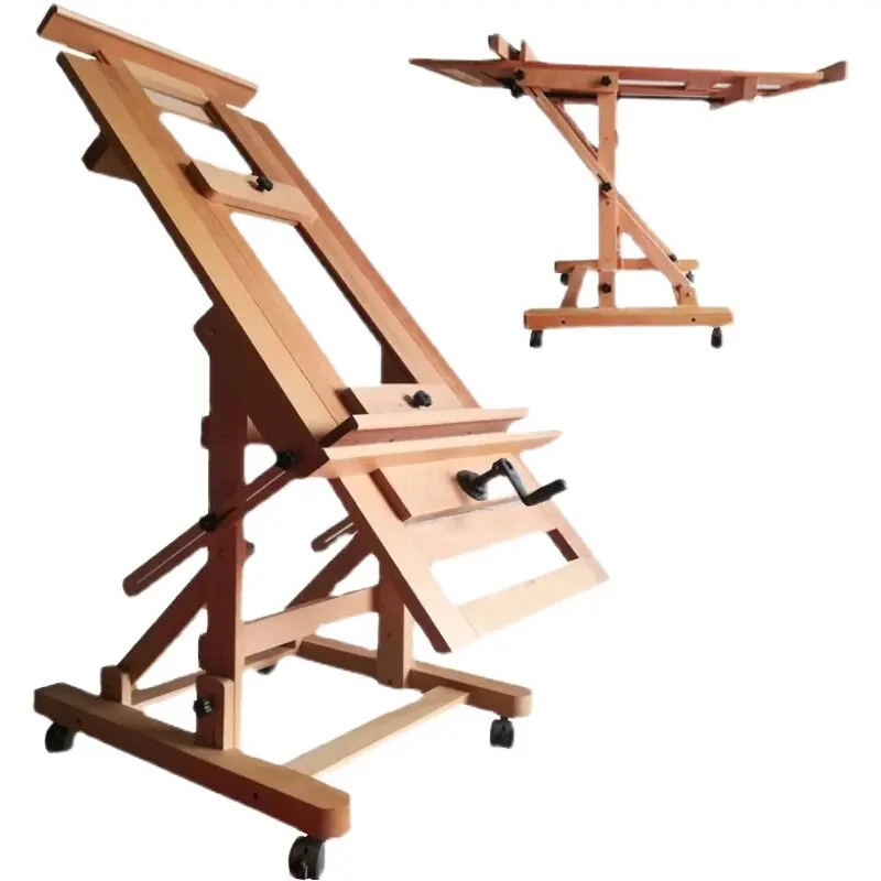 

Beech double rocker high-grade large easel oil painting stand with wheel Chinese painting stand