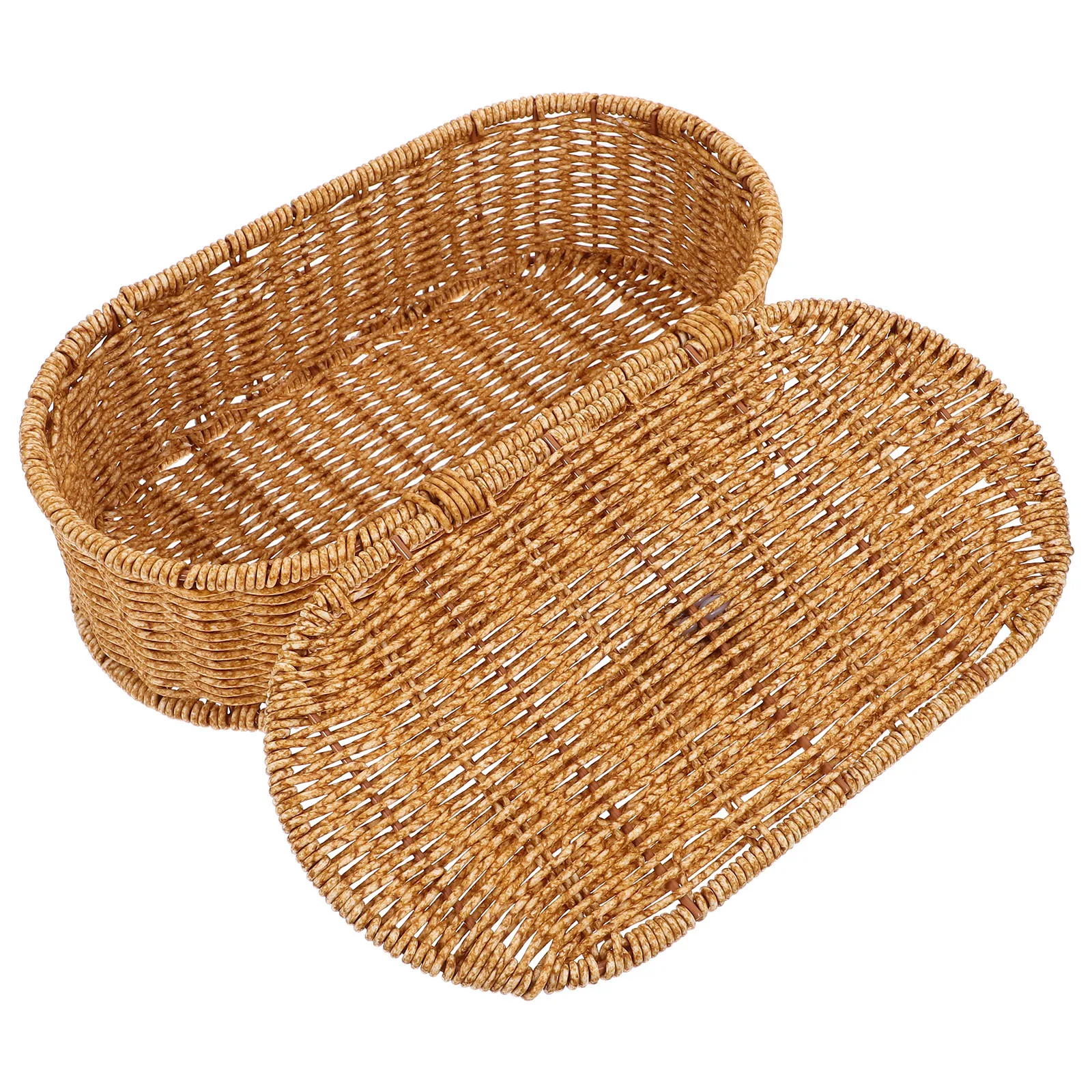 1pcs Storage Box Imitation Rattan With Bear Handle Woven Desktop Organizer For Office Home School Sundries Holder Household