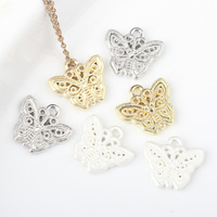 10pcs/lot 11*12MM Zinc Alloy Butterfly Hollowed-out Pendant Charms DIY Necklace Bracelet Earrings Accessorie