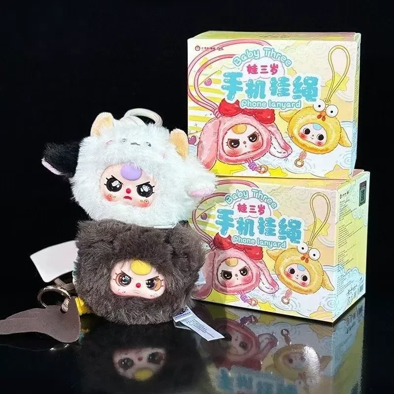 

BABY THREE Plush Blind Box Phone Lanyard Trendy Collectible Figure Ornament Desktop Decor Surprise Gift For Collection In Stock