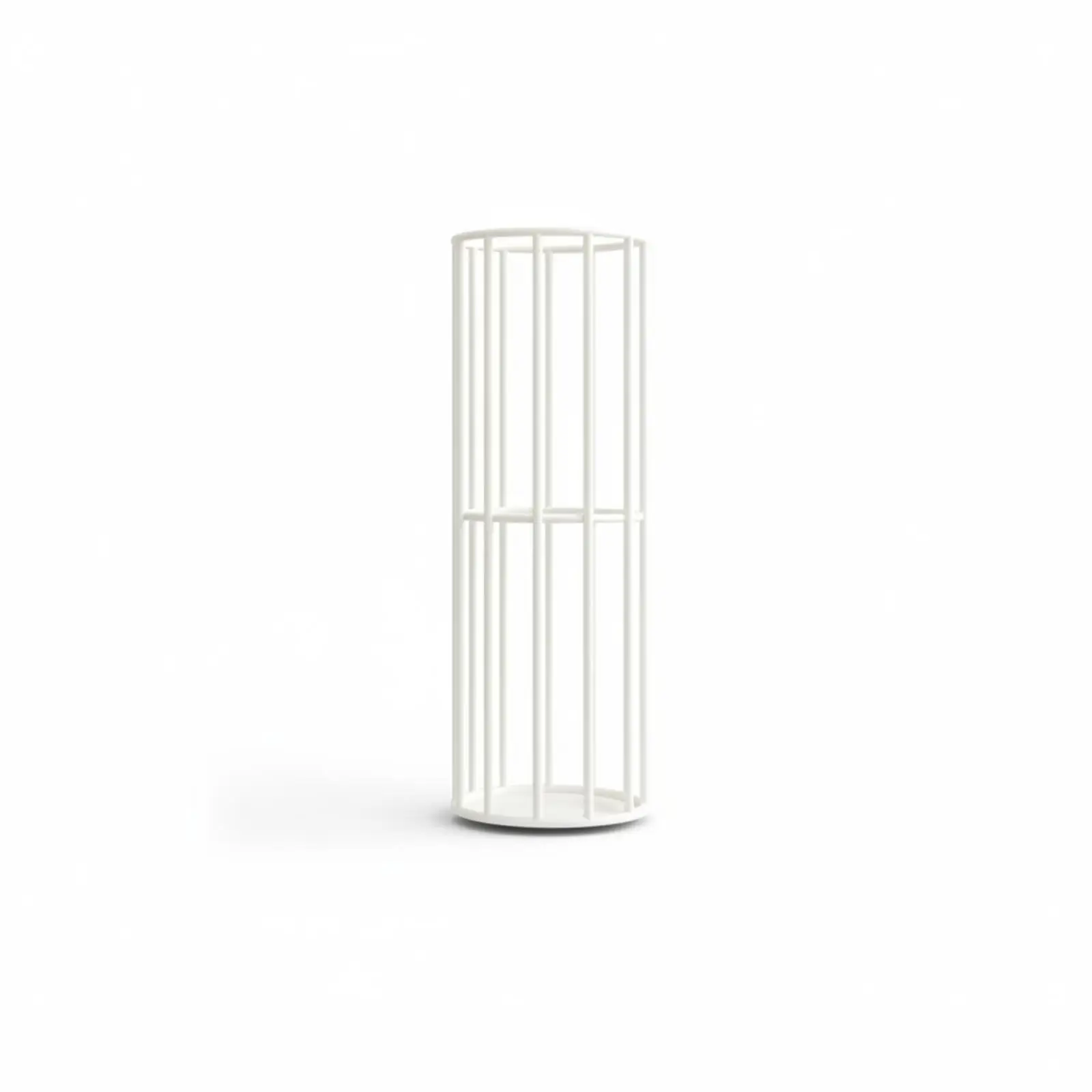 Round Metal Umbrella Storage Rack Freestanding Iron Organizer Stand with Circular Frame and Base Tray for Indoor Porch Use