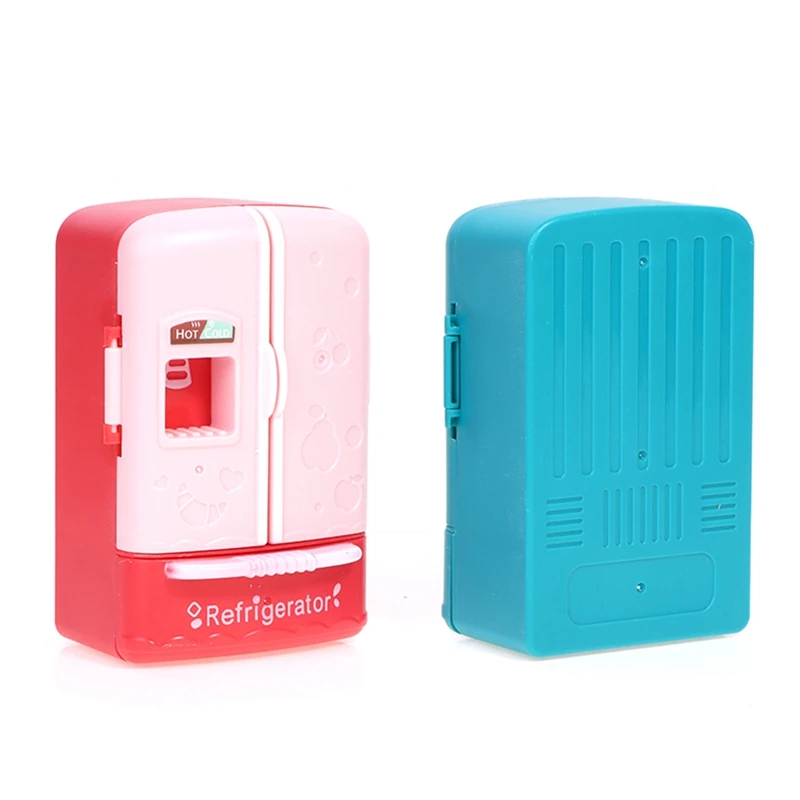 ثلاجة صغيرة مزدوجة الباب للأطفال ، محاكاة دمية المنزل ، لعب المنزل ، الديكور