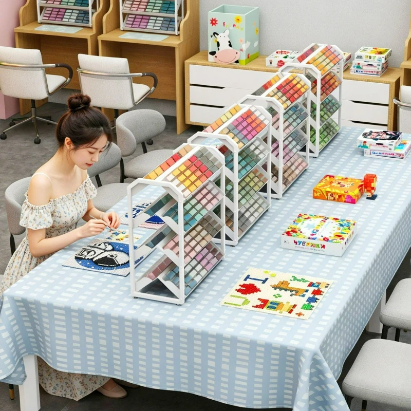 Iron Multi-Tier Perler Beads Storage Rack Desktop Organizer Box for DIY Craft Sorting Container Supplies Stackable Set