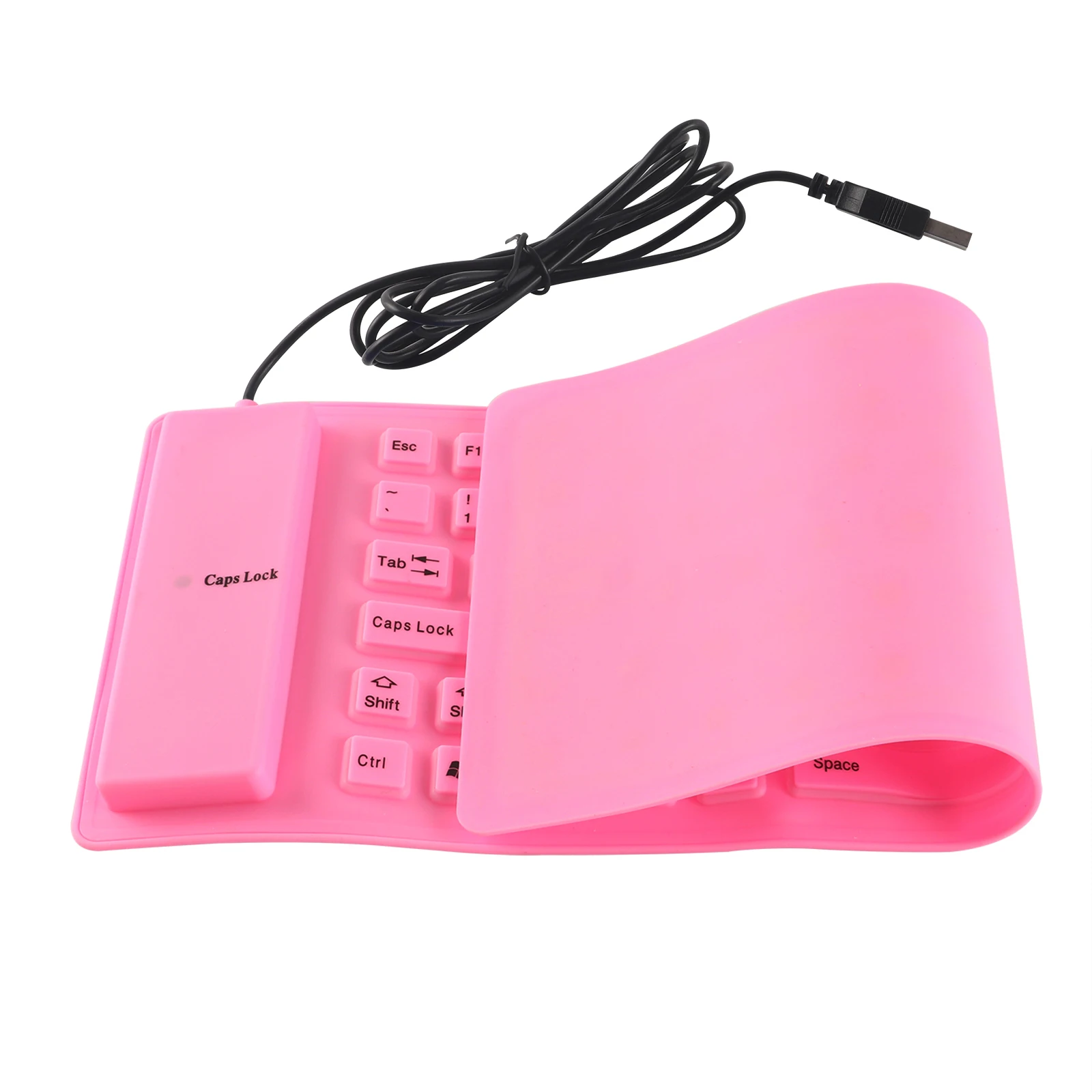 Flexibele Mini Opvouwbare Bedrade Usb Computer Toetsenborden Draagbare Waterdichte Roze Siliconen Zacht Slanke Opvouwbare Gaming Toetsenbord Voor Laptop