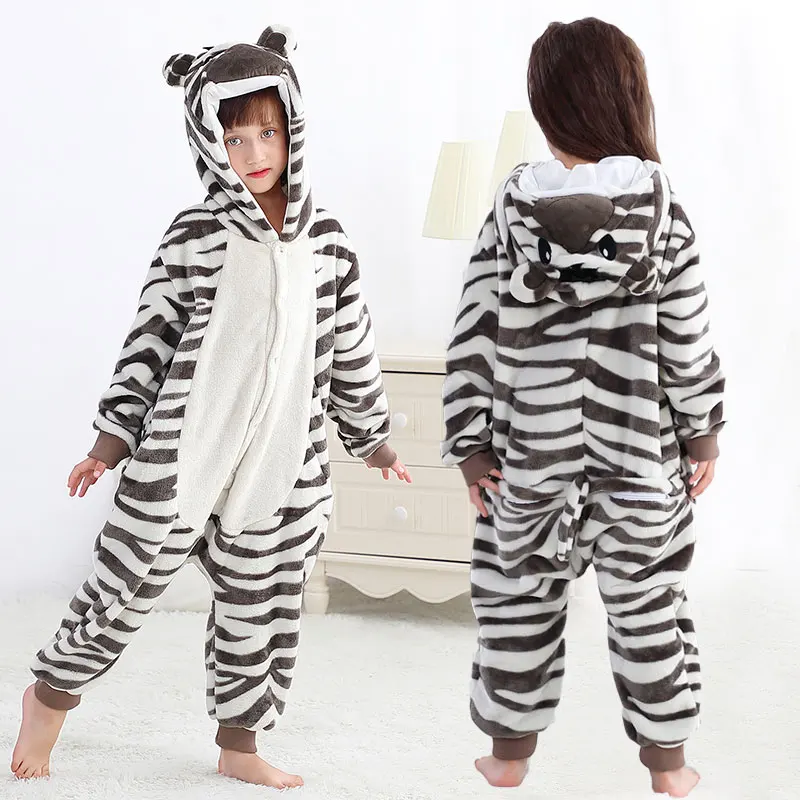 Onesie Pyjama Animaux Enfants GEEKEO - Costume Cosplay Doux Pour 4-12 Ans, Idéal Carnaval Et Noël