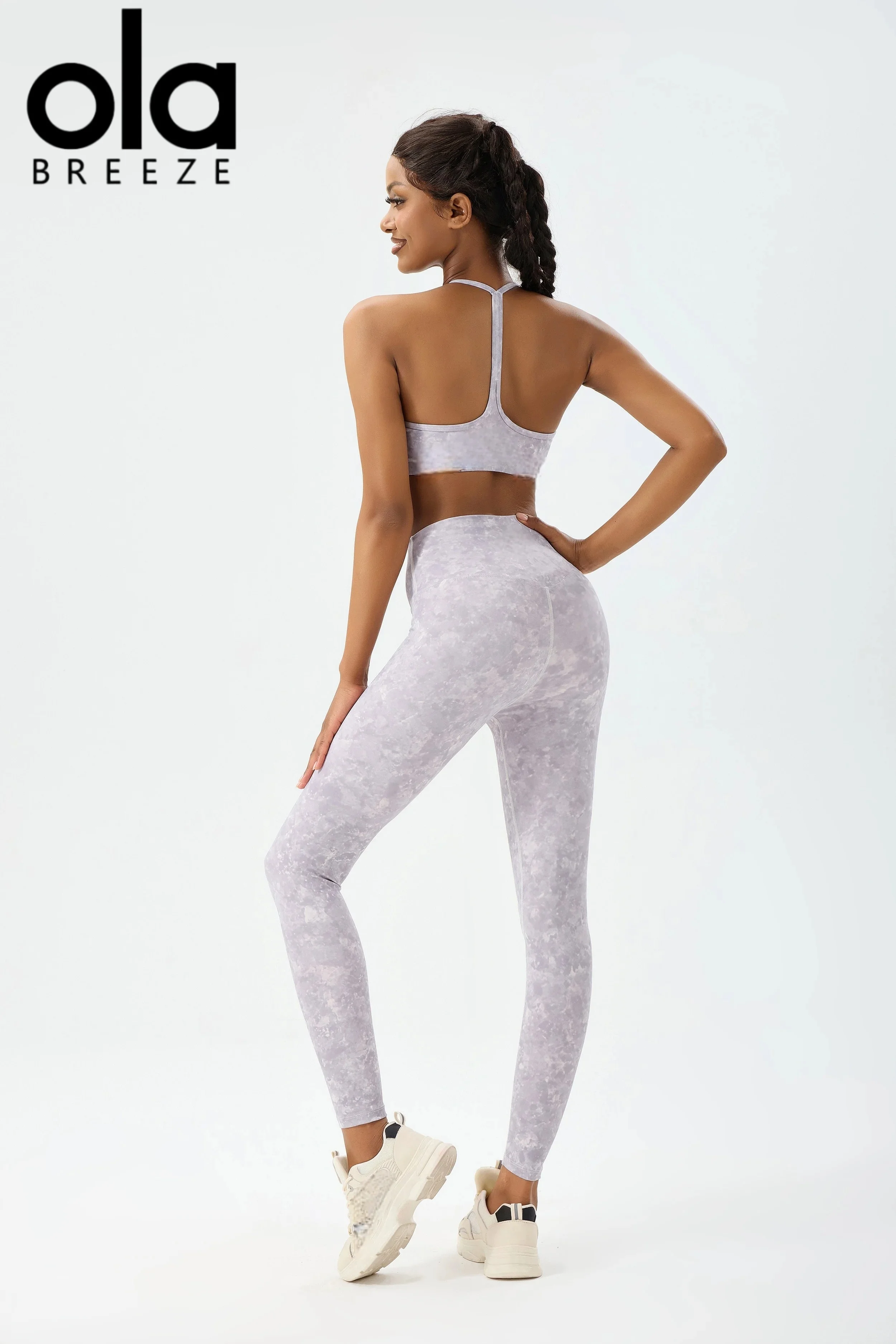 NEW Ola breeze YOGA  suit set, sports pants, women's high stretch threaded running pants, Pilates sports vest