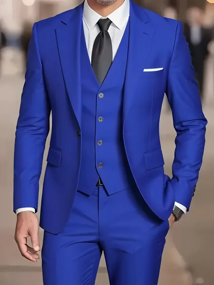 New Beige Suit Men Business Tuxedos Formal 3/2/1 Piece Dress Single Breasted Groom Groomsman Prom Wedding Party - Image 3