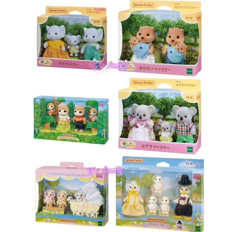 Sylvanian Families Figurki Anime Śliczne Kawaii Japońska Wersja Królik Szerokie Uszy Lis Perski Kot Rodzina Dziewczyny Prezenty Urodzinowe Zabawki