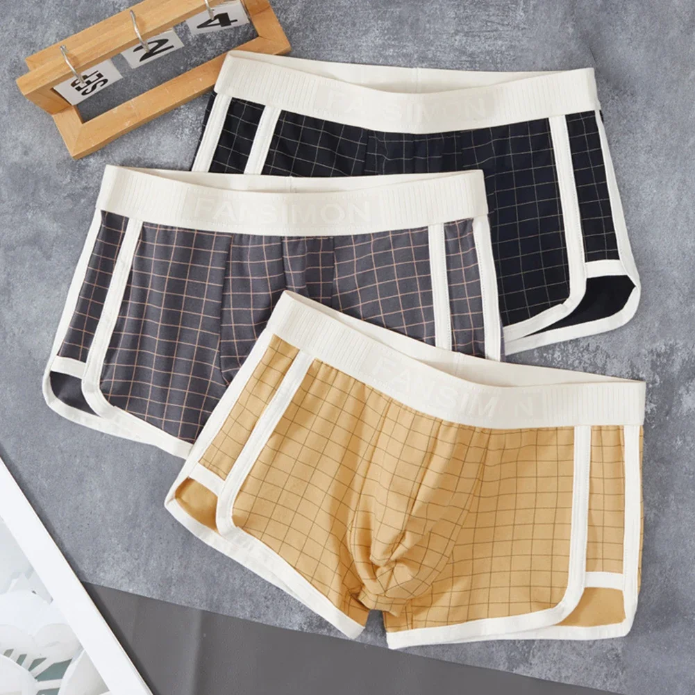 

Мужские клетчатые дышащие боксеры, нижнее белье, спортивные шорты-боксеры со средней посадкой, трусы
