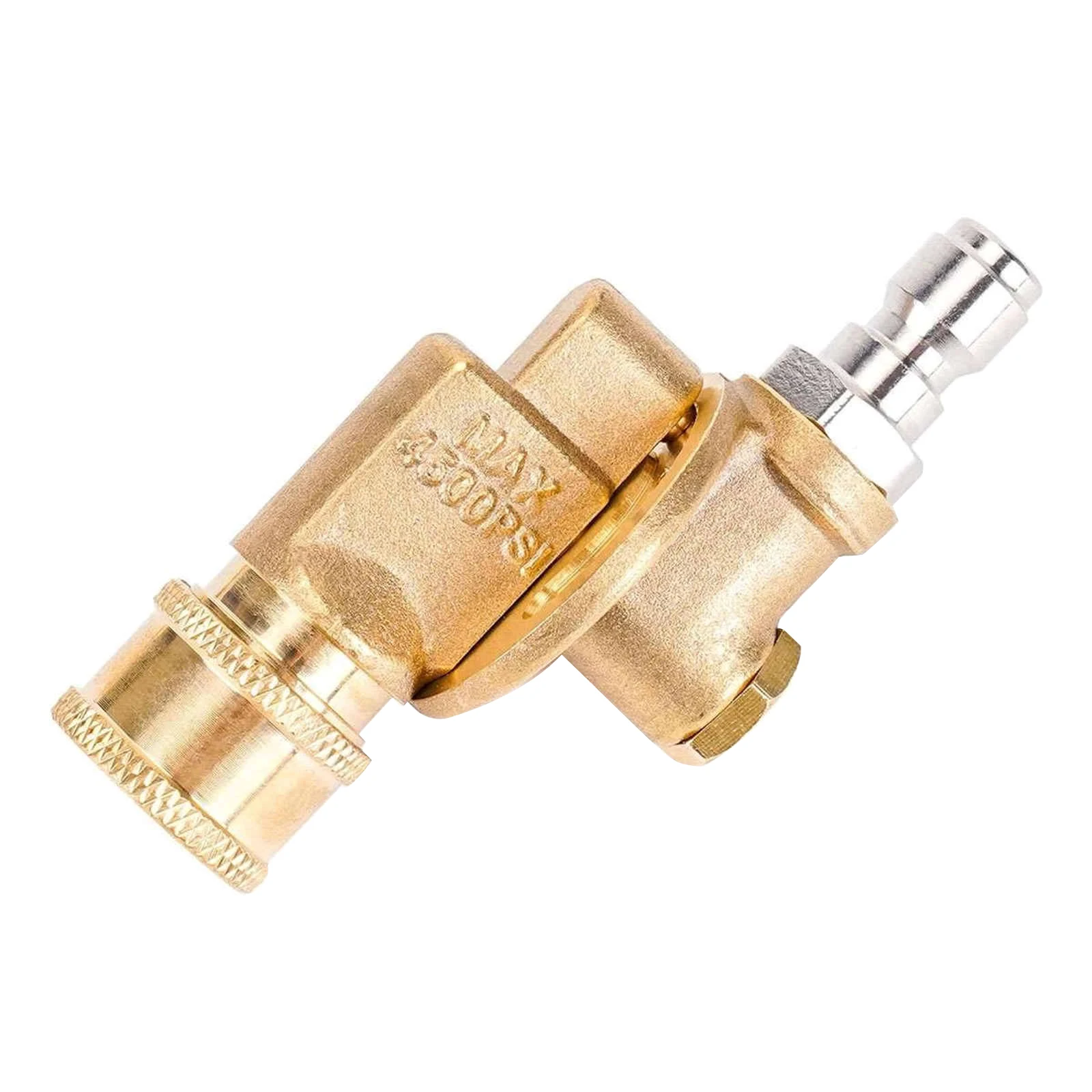 1Pc 7 Angles Pressure Washer Pivoting Coupler Rotation Gutter Cleaner Attachment 120° Rotation 1/4-Inch Quick Connect 4500 PSI