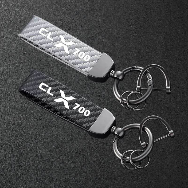 For CFMOTO CLX700 700CLX 700 CLX Sport Heritage 2021-2026 Accessories Carbon Fiber Textured Leather Keychain Motorcycle Keyring