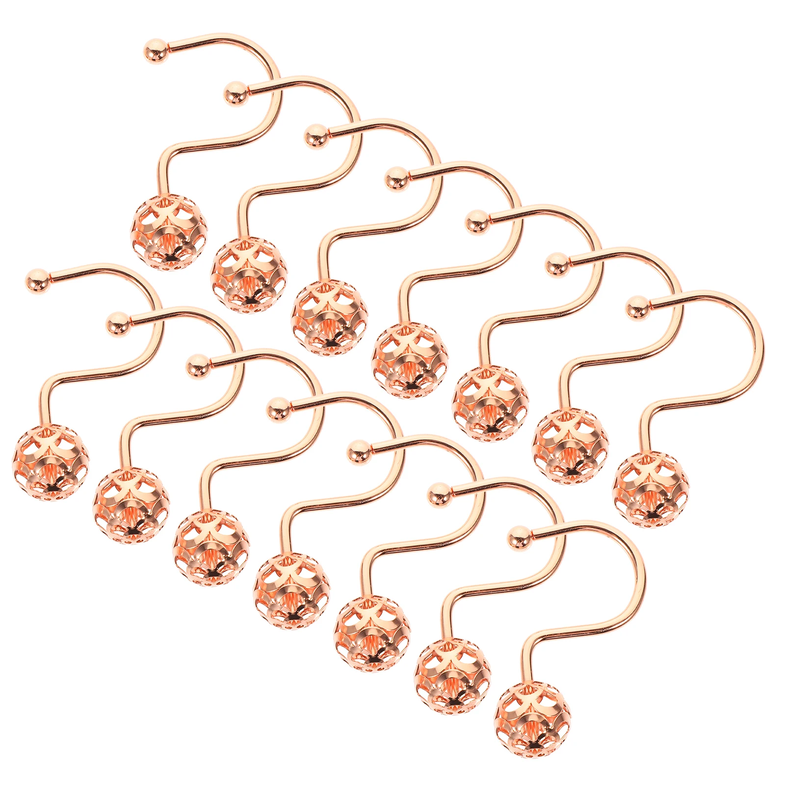 

12Pcs Shower Curtain Hooks Metal Rust Proof Bathroom Curtain Rings Set Shower Rod Hangers Semicircle Rings