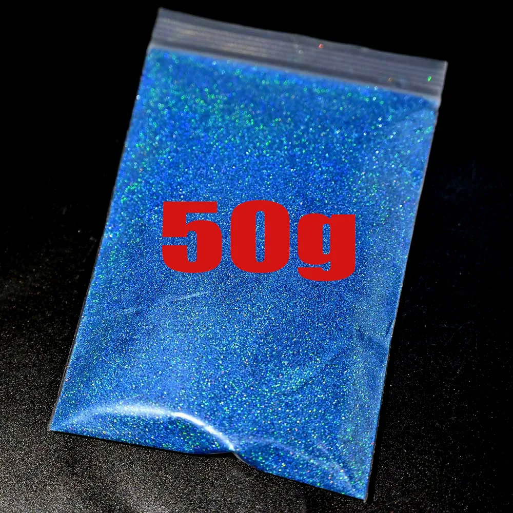 50g/Bag Holographic Silver Nail Glitter Powder 24-Color Laser Shiny Fine Nail Powder 0.2mm DIY Glitter Manicure Powder &*&