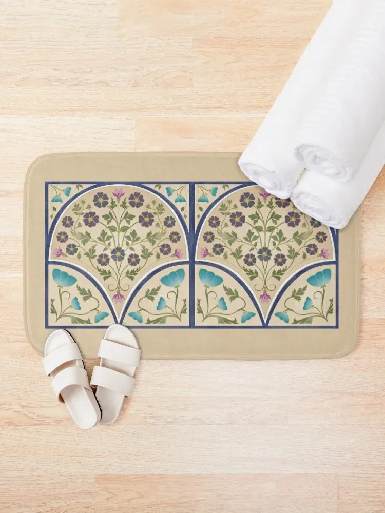 Art Nouveau Morning Glory Garden Bath Mat Things For Bathroom Accessories For Shower And Services Non-Slip Bathtub Mat