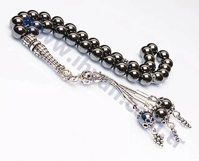 

IQRAH Hematite Stone Rosary (925 carat Silver)