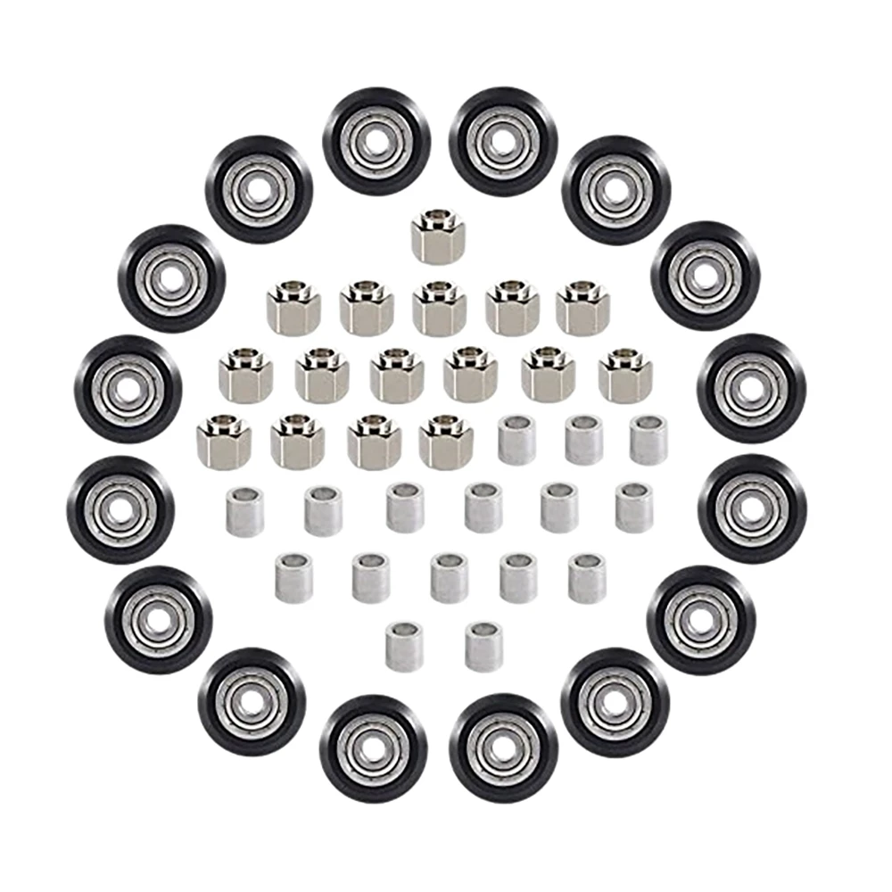 48PCS 3D Printer POM Pulley Wheel Set with Pulley Bearing for Creality Anycubic Anet Series 3D Printer Ender 3