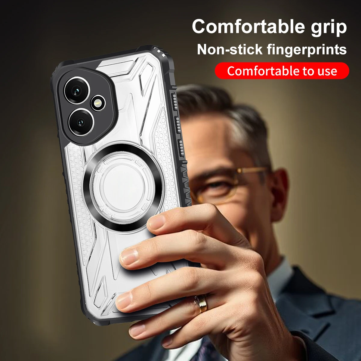 حافظة فاخرة مغناطيسية شفافة لهاتف Magsafe لهاتف هواوي هونور 400 لايت X9C X8C X7C X6B X60 Pro غطاء مقاوم للصدمات من الدرجة العسكرية