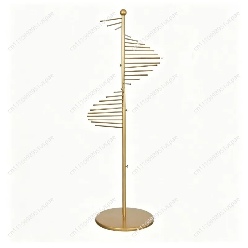 Wrought Iron Floor Scarf Display Rack, Hanging Holder For Scarf Belt Handbag Retail Shop Display Shelf