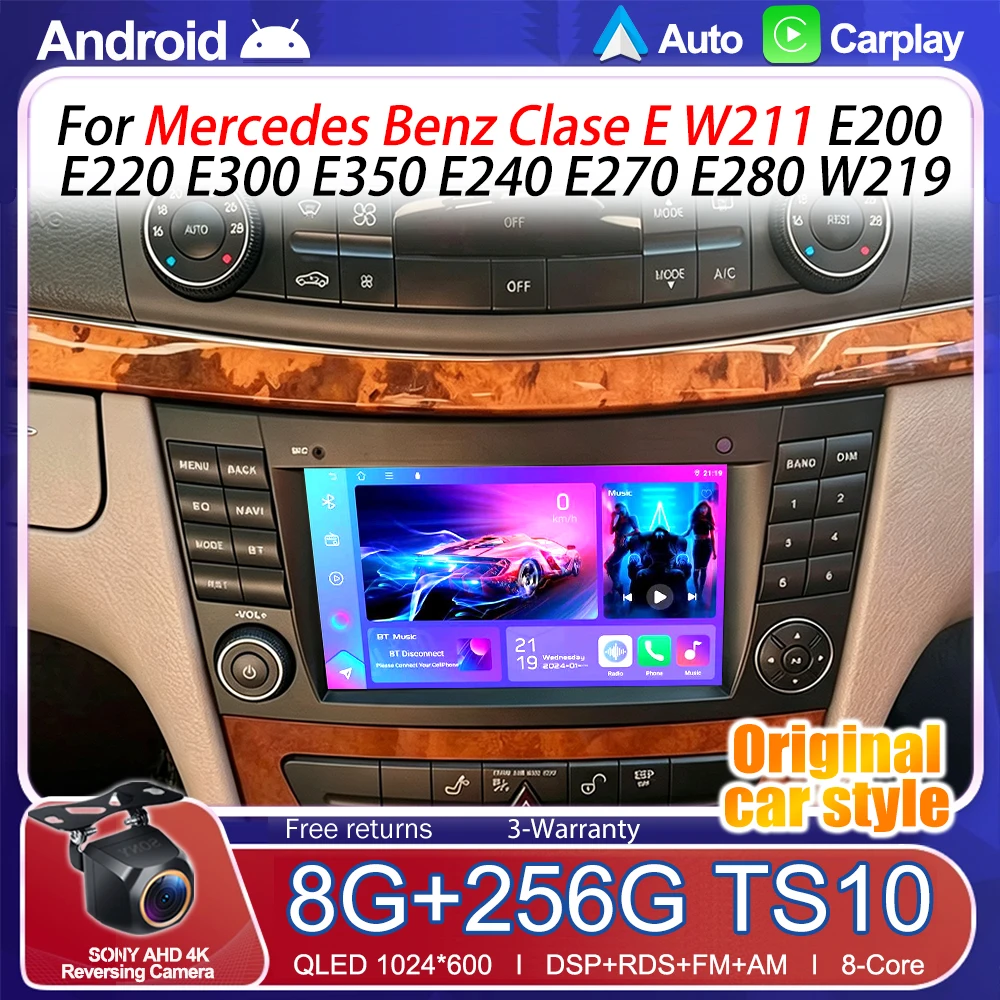 7 Inch For Mercedes Benz Clase E W211 E200 E220 E300 E350 E240 E270 E280 W219 Car Radio Android16 Multimedia Video Player GPS