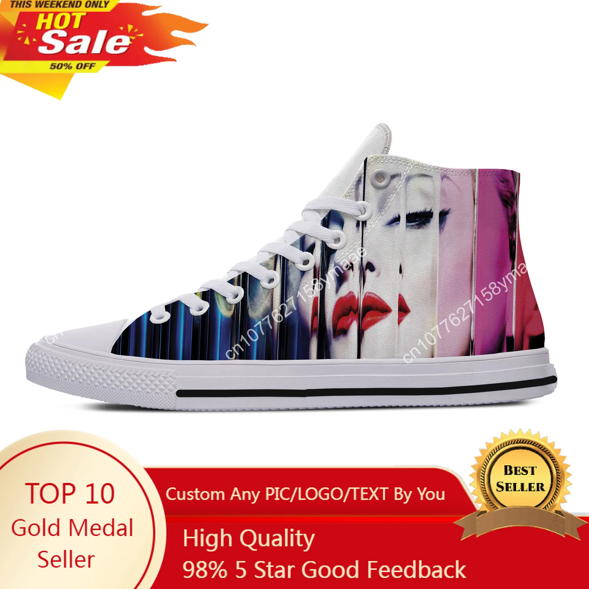 

Hot Cool Latest Sale Pullover Leisure Shoes Sexy Lady Gaga Lightweight Breathable Comfortable Canvas Shoes High Top Board Shoes